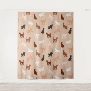 Cat silhouette tapestry