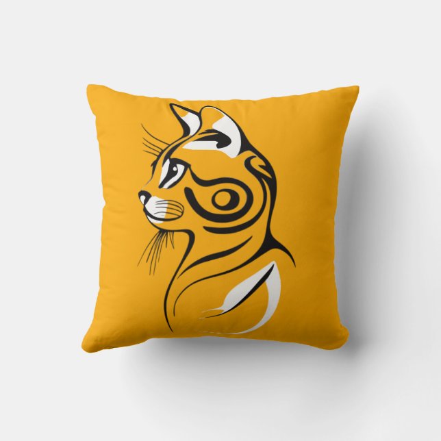 Cat silhouette throw pillow (Back)