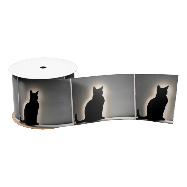 Cat Silhouette With Glow Satin Ribbon (Spool)