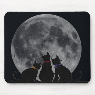 Cat Silhouettes Mouse Pad