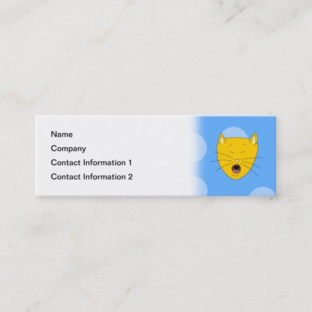 Cat Singing. Mini Business Card (Front)