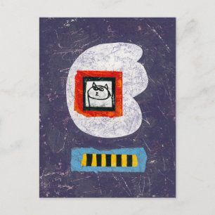 Cat Sits For Yearbook Photo Postcard