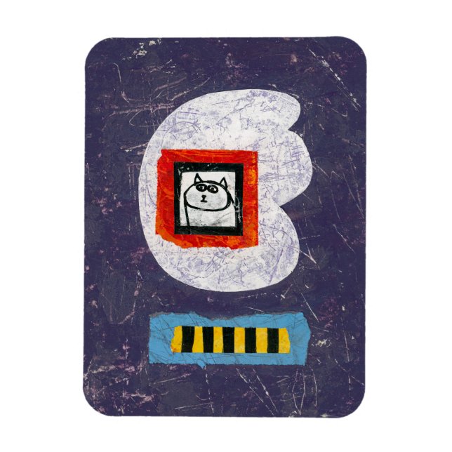 Cat Sits For Yearbook Photo Refrigerator Magnet (Vertical)