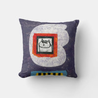 Cat Sits For Yearbook Photo Throw Pillow