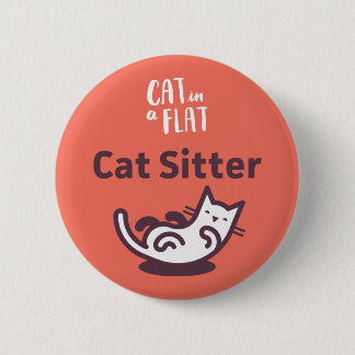 Cat Sitter 2 Inch Round Button