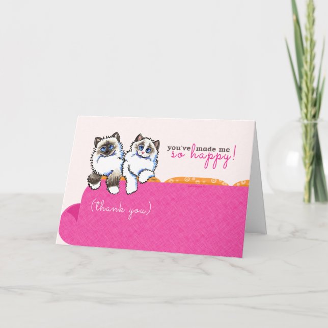 Cat Sitter Thank You Ragdoll Couch Pink (Front)
