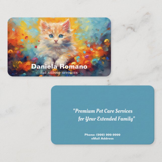 Cat Sitting Services Business Card (Front/Back)