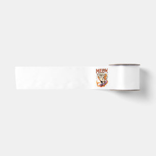 Cat Skating Meow Satin Ribbon