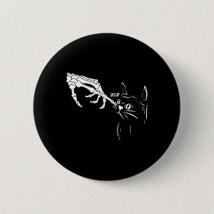 Cat Skeleton Hand Boop Halloween Cats Lover Pet Ow 2 Inch Round Button