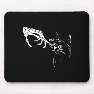 Cat Skeleton Hand Boop Halloween Cats Lover Pet Ow Mouse Pad