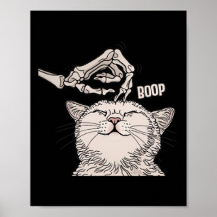 Cat Skeleton Hand Boop Halloween Pet Women Girls K Poster