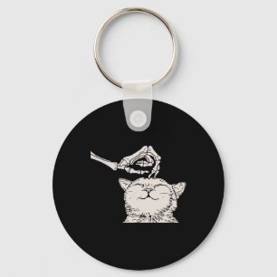 Cat Skeleton Hand Lazy Halloween Costume Cool Bone Keychain