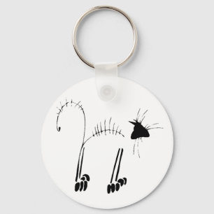 Cat Skeleton Keychain