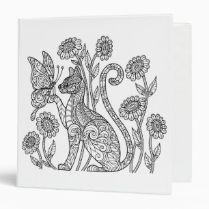 Cat Sketch 3 Ring Binder
