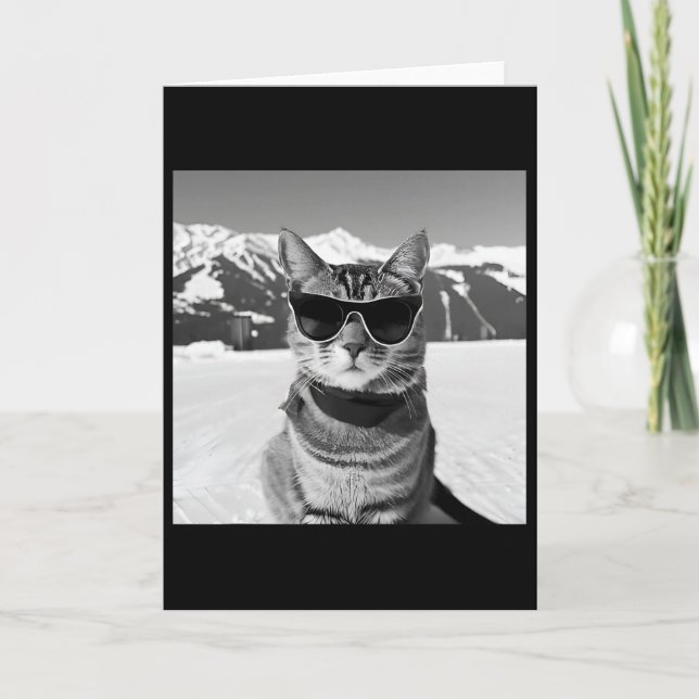 Cat Ski Slopes And Snowboarding  Card (Front)