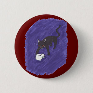 Cat & Skull 2 Inch Round Button