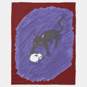 Cat & Skull Fleece Blanket