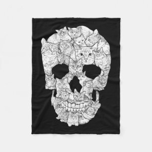 Cat Skull - Kitty Skeleton Halloween Costume Idea Fleece Blanket