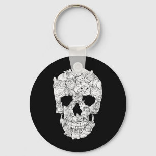 Cat Skull - Kitty Skeleton Halloween Costume Idea  Keychain