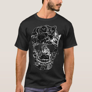 Cat Skull Kitty Skeleton Halloween Costume Skull T-Shirt