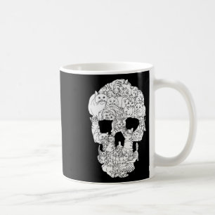 Cat Skull Kitty Skeleton Halloween Costume Tarot  Coffee Mug