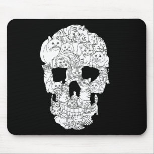 Cat Skull Kitty Skeleton Halloween Costume Tarot  Mouse Pad