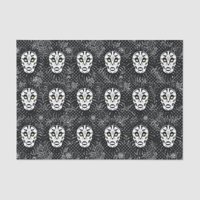 Cat Skull Theme Designed Tissue Paper (Front)