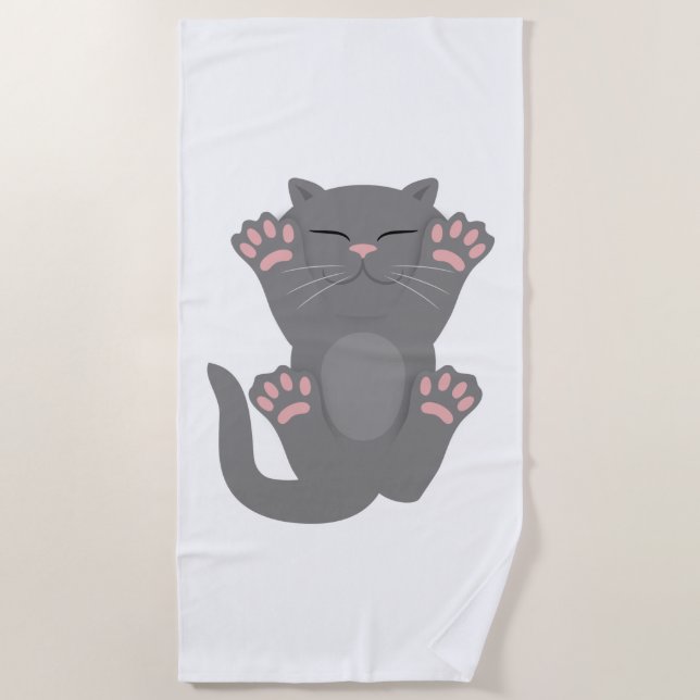 Cat Sleeping Beach Towel (Front)