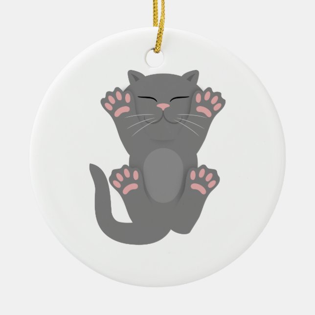 Cat Sleeping Ceramic Ornament (Front)