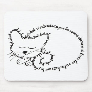 Cat sleeping, charming cat mouse pad