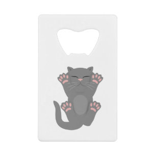 cat sleeping credit card bottle opener