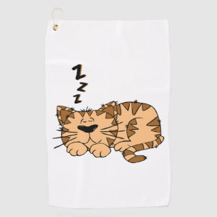 Cat Sleeping Golf Towel