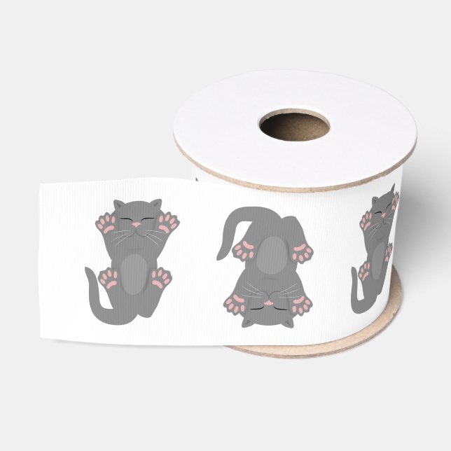 Cat Sleeping Grosgrain Ribbon (Spool)