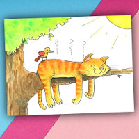 Cat Sleeping in the Sun 
