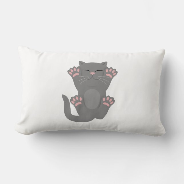 Cat Sleeping Lumbar Pillow (Front)
