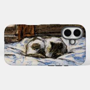 Cat Sleeping on a Bed iPhone 16 Case