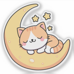Cat Sleeping On The Moon