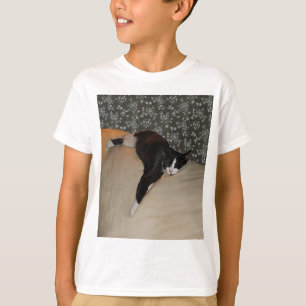 Cat Sleeping on top of Couch Kids Tagless T-Shirt