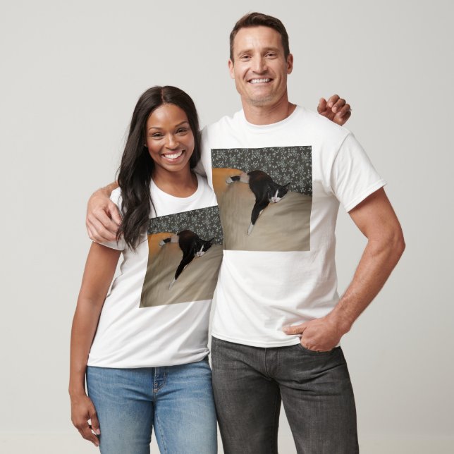 Cat Sleeping on top of Couch Mens Basic T-Shirt (Unisex)