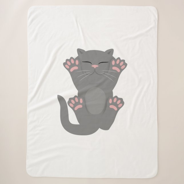cat sleeping sherpa blanket (Front)