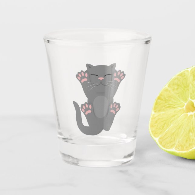 Cat Sleeping Shot Glass (Front)