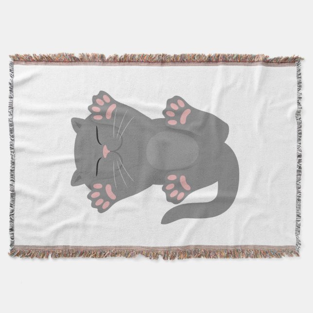 Cat Sleeping Throw Blanket (Front)