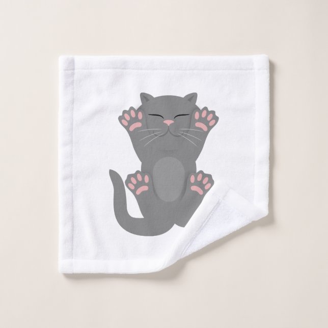 Cat Sleeping Wash Cloth (Wash Cloth)