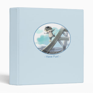 Cat Slides Eiffel Tower-Fun Scrapbook/Album 3-Ring Binder