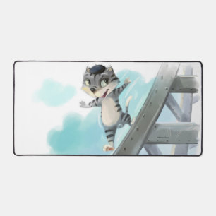 Cat Slides Eiffel Tower – Paris Desk Mat