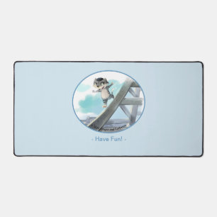 Cat Slides Eiffel Tower – Paris Fun Desk Mat