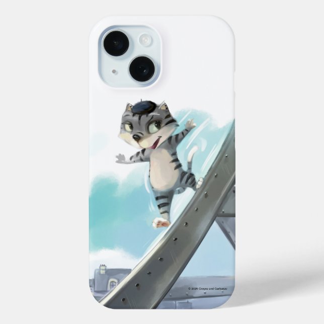 Cat Slides Eiffel Tower – Paris Iphone Case (V) (Back)