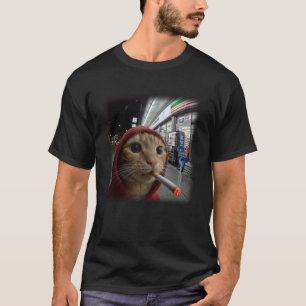Cat Smoking Cigarette Cat Meme Cat Lover Funny Gen T-Shirt