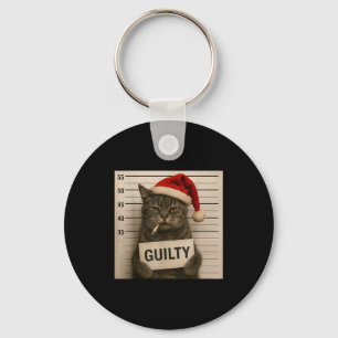 Cat Smoking Cigarette Christmas Funny Meme Cat Keychain