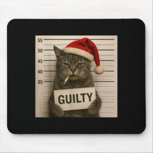 Cat Smoking Cigarette Christmas Funny Meme Cat Mouse Pad